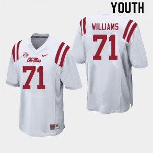 Youth Rebels #71 Jayden Williams White Embroidery Jersey 640510-976