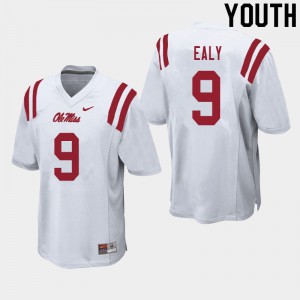 Youth Ole Miss #9 Jerrion Ealy White High School Jersey 533586-884