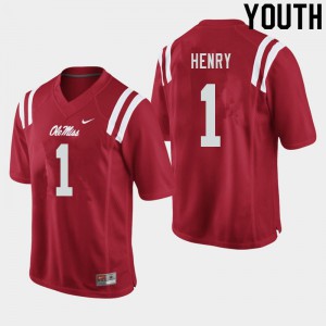 Youth Ole Miss Rebels #1 Lakia Henry Red High School Jersey 927722-408
