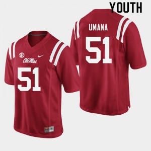Youth University of Mississippi #51 Orlando Umana Red College Jersey 392095-282