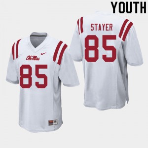 Youth University of Mississippi #85 Owen Stayer White Official Jerseys 831549-327