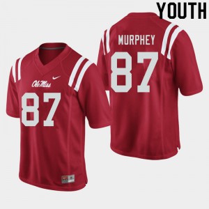 Youth Ole Miss Rebels #87 Sam Murphey Red Stitch Jersey 878610-813