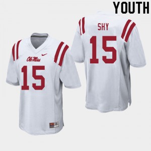 Youth Ole Miss #15 Sellers Shy White High School Jerseys 491553-926
