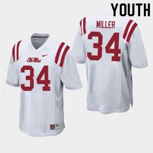Youth Ole Miss Rebels #34 Zavier Miller White Player Jerseys 972953-959